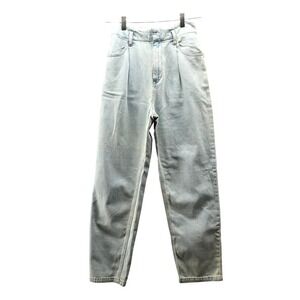 Uniqlo Pleated Jeans Womens 22 (56 cm) Light Wash Blue Relaxed Baggy Soft Cotton